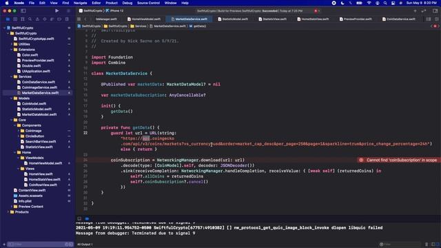 Download and display live market data from API | SwiftUI Crypto App #13 смотреть онлайн