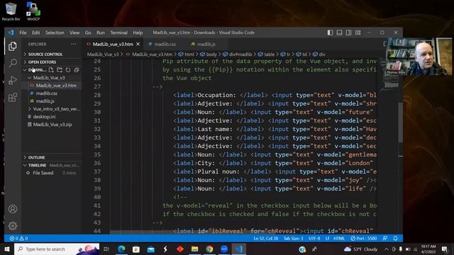 Vue Demo: Mad Libs -- uses v-model and v-if смотреть онлайн