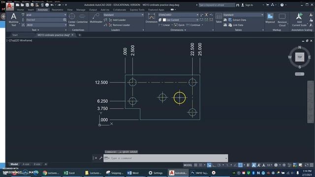 MD13c ordinate dimensioning in CAD смотреть онлайн