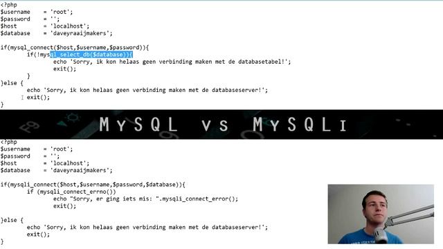 MySQL vs MySQLi | PHP #15 | Programmeren met Davey Raaijmakers смотреть онлайн