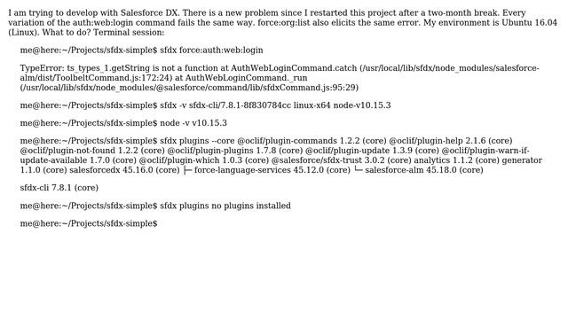 Salesforce: Why "sfdx force:auth:web:login" encounters runtime error, and how to get around it? смотреть онлайн