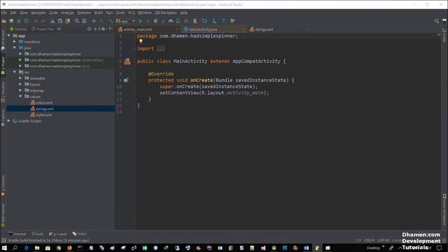 Android Studio 3.1.2: Android beginner tutorial: Simple Spinner control using string array Part 1 смотреть онлайн
