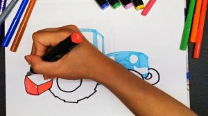 Как нарисовать синий трактор? Рисуем и раскрашиваем.