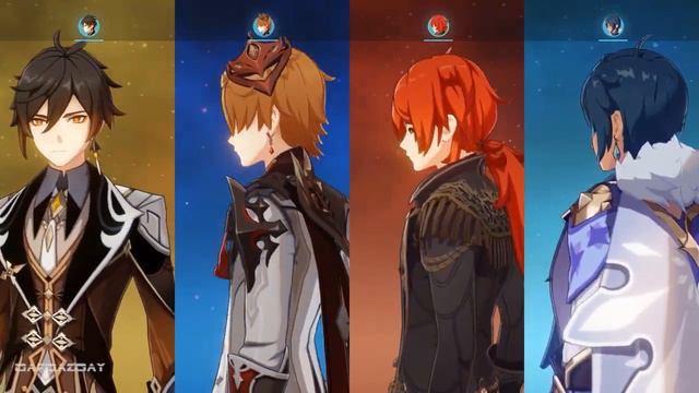All Tall Male Character's Look Comparison | Genshin Impact смотреть онлайн