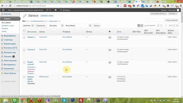 Создание рубрик в CMS Wordpress смотреть онлайн