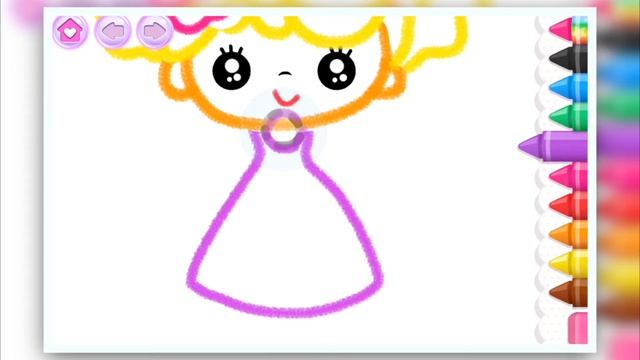 Рисуем девочку! Рисование для девочек! Рисовалка для детей пальцем смотреть онлайн