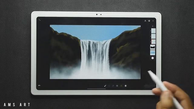Digital Painting - Waterfall Landscape смотреть онлайн