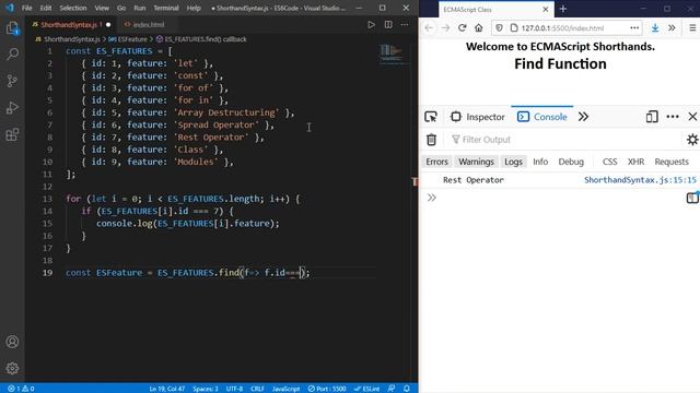 Shorthand: Find function in JavaScript смотреть онлайн