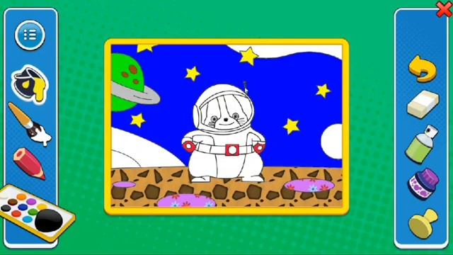 Космонавт Раскраска для детей. смотреть онлайн