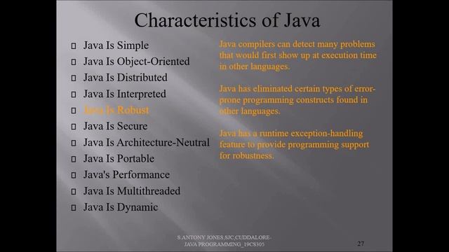 SJCTNC-MR.S.ANTONYJONES-JAVA PROGRAMMING-19CS305-UNIT-2-JAVA FEATURES смотреть онлайн
