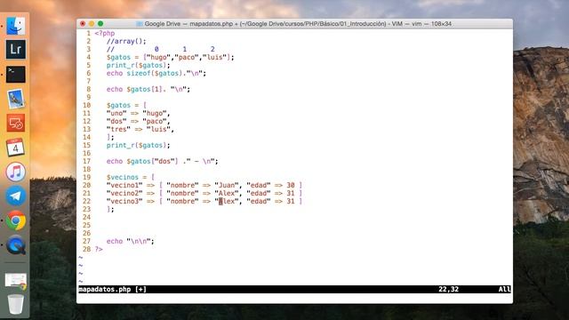 Variables en PHP (arrays, objetos) смотреть онлайн