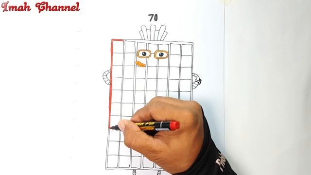 Numberblocks 70 - Draw and coloring number 70 by Imah Channel смотреть онлайн
