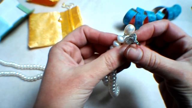 Ожерелье Из НАТУРАЛЬНОГО Белого 9мм Жемчуга 90см с Застёжкой Листик с Алиэкспресс смотреть онлайн