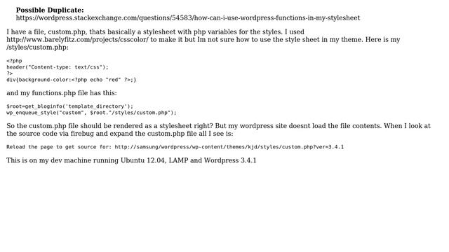 Wordpress: Whats the proper way to use a php stylesheet in a wordpress theme? смотреть онлайн