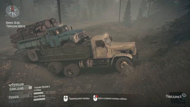 Spintires: MudRunner. Можно ли проехать на грузовике с бревнами через блокпост? смотреть онлайн