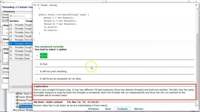 What is the output if the same Runnable is passed to 2 Thread instances? (enthuware.ocpjp.v8.2.1728 смотреть онлайн