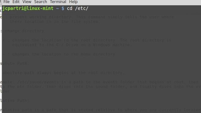 pwd, cd, Absolute and Relative paths смотреть онлайн