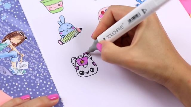 13 DIY Школьные НАКЛЕЙКИ своими руками БЕЗ КЛЕЯ! Из 1 обложки для тетрадей смотреть онлайн