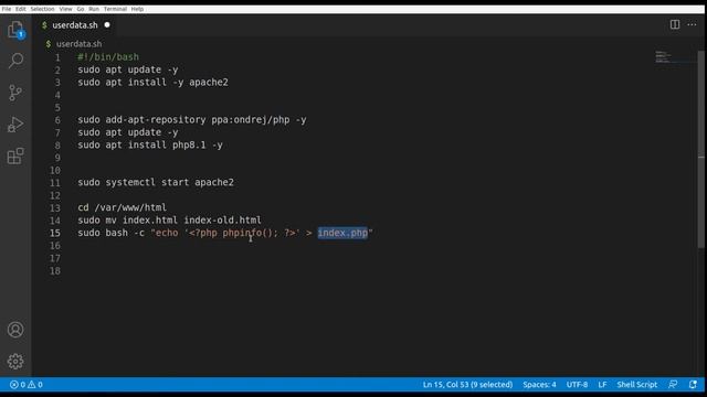 Install Apache & PHP on EC2 Instance launch via Userdata field, Ubuntu 20.04 смотреть онлайн