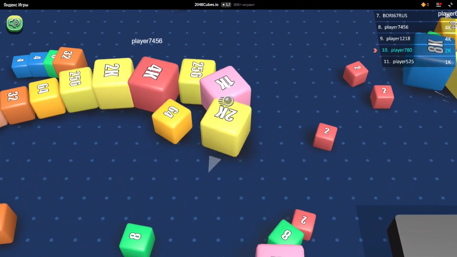 Играю в Cubes 2048 смотреть онлайн