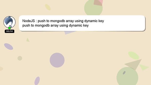 NodeJS : push to mongodb array using dynamic key смотреть онлайн