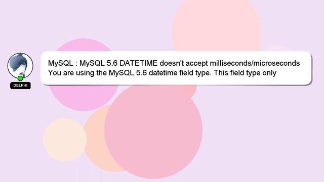 MySQL : MySQL 5.6 DATETIME doesn't accept milliseconds/microseconds смотреть онлайн