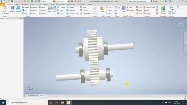 Gear Train Design using Autodesk Inventor - Project assignment for Skyfi Labs online course смотреть онлайн