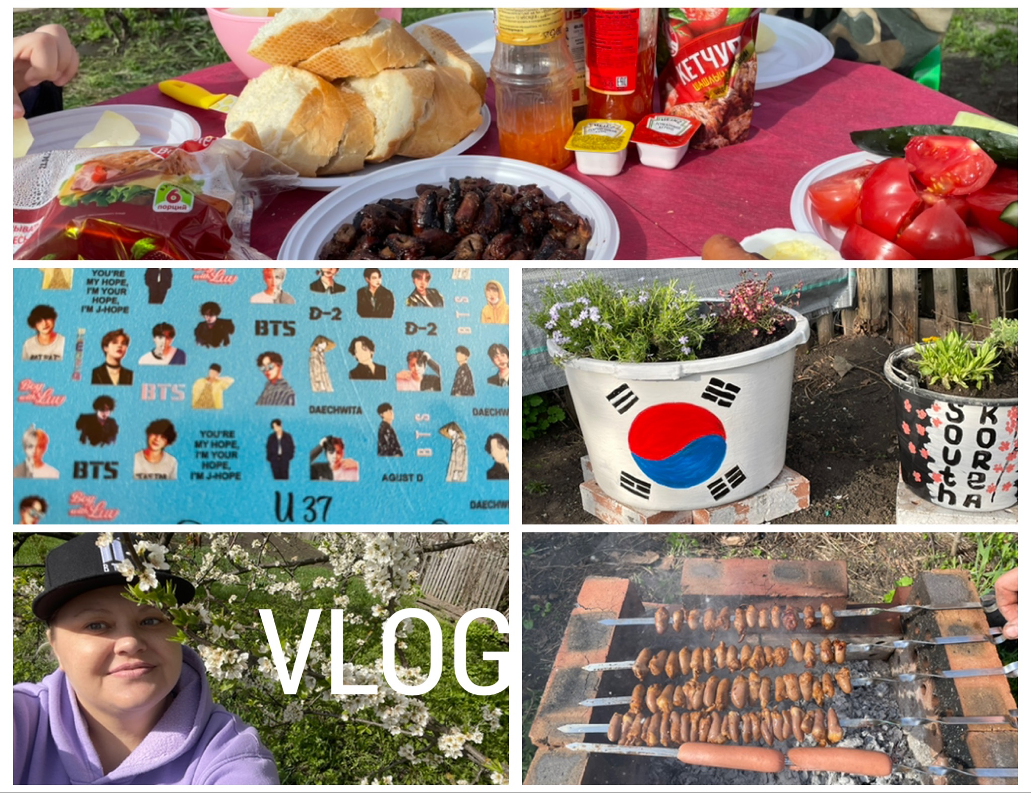 VLOG./ДАЧНЫЕ ВЫХОДНЫЕ.КОРЕЙСКИЙ УГОЛОК НА ДАЧЕ.НАКЛЕЙКИ BTS/ смотреть онлайн