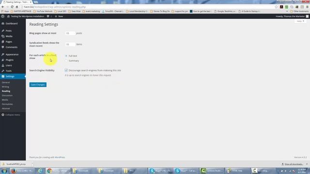 006 Wordpress Tutorial For Beginners - Settings Reading Media Discussion Tabs смотреть онлайн