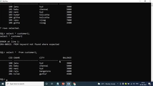 SET Operators in Oracle SQL-ORACLE 19C SQL & PL/SQL Full Course in Telugu-Lesson-11 смотреть онлайн