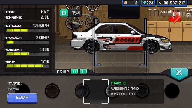 Track Mitsubishi Lancer Evolution 9 Build In Pixel Car Racer
