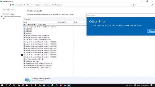 Critical Error Fix Windows 10 2021 | Your Start menu isn't working Solved смотреть онлайн