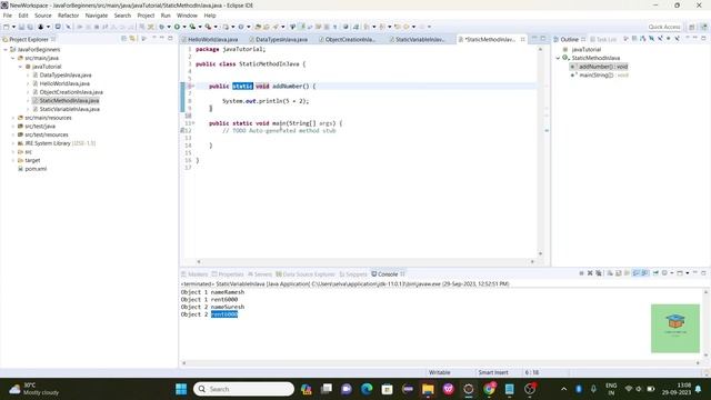 7) Static Method in Java | Tamil | Java For Beginners #eclipse #java #tamil смотреть онлайн