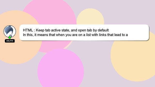 HTML : Keep tab active state, and open tab by default смотреть онлайн