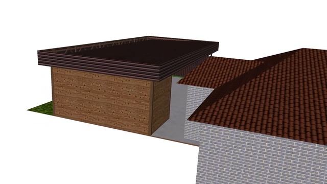 Навес с хозблоком