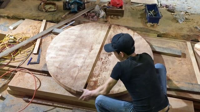 Amazing Woodworking Skills // How To Build Round Table Of Woodworking Project For Kitchens, DIY!