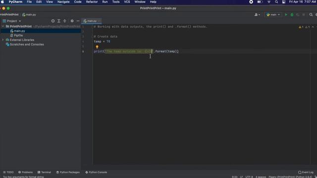 Python3: Outputting Data with print() and .format() смотреть онлайн