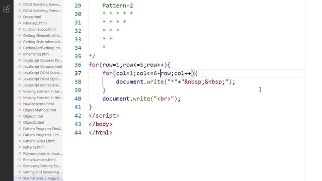 Star pattern in JavaScript | JavaScript star pattern смотреть онлайн
