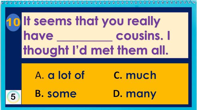 Basic Grammar Test - Quantifiers смотреть онлайн