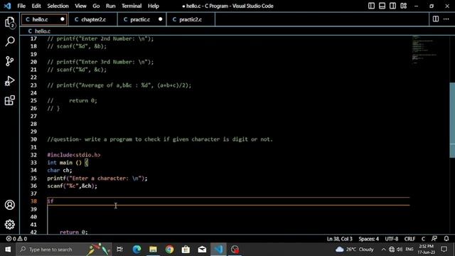 Learn C language | write a code to check if given number is digit or not | Question practices смотреть онлайн