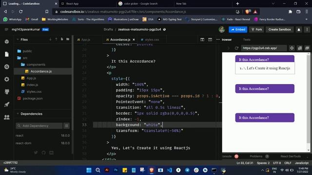 Learn to create Accordion using React JS | CSS | Mg Coding Fun смотреть онлайн