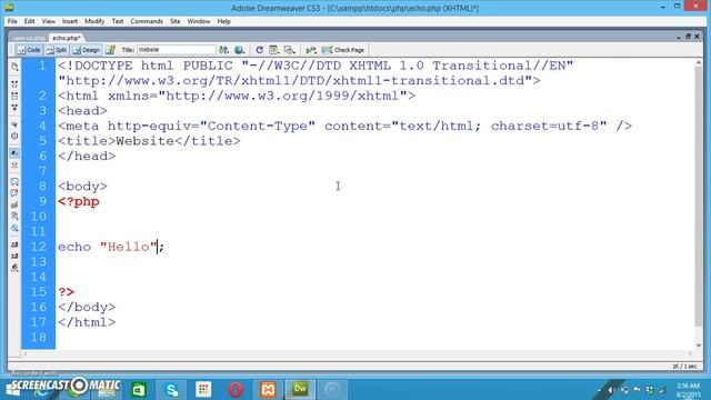 Php Echo Tutorial # 3 смотреть онлайн