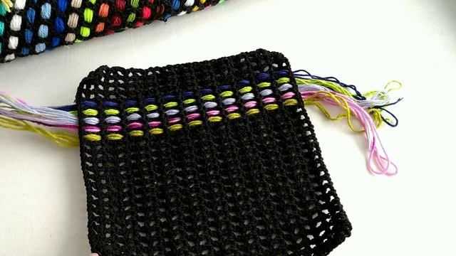КОВРИК из остатков пряжи крючком. смотреть онлайн