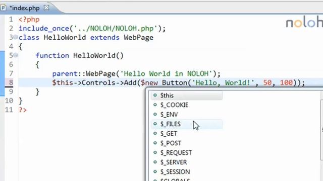 NOLOH PHP Framework: Part 4/5 - Adding & instantiating Basic Controls смотреть онлайн