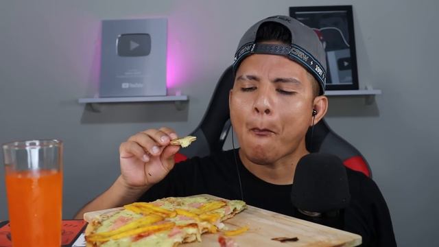 ASMR COMIENDO PIZZA NORTEÑA - Mukbang Español. смотреть онлайн