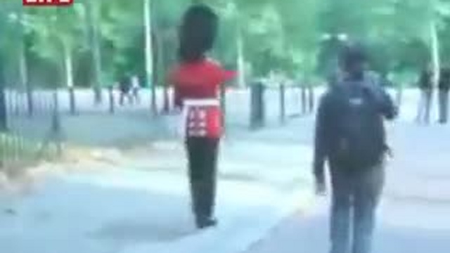 Гренадер избил туриста.