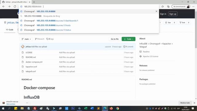 Monitorizar con Chronograf + InfluxDB + Telegraf + Kapacitor, usando docker compose смотреть онлайн