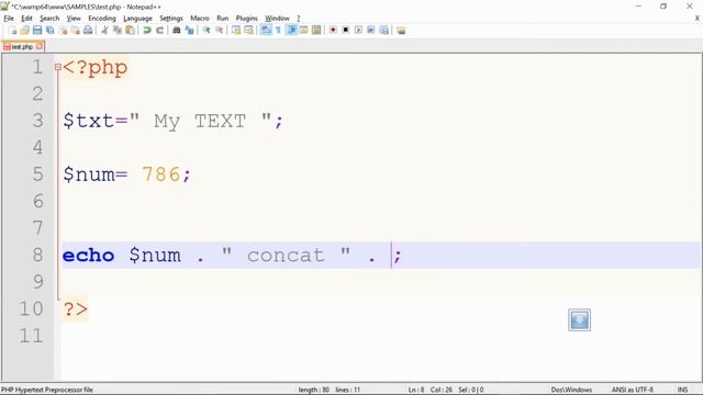 Tutorial 3 PHP ECHO VARIABLES STRINGS OPERATORS IN HINDI смотреть онлайн