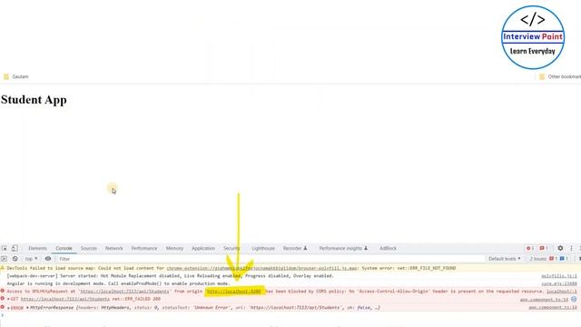 CORS Error in CORE API 7.0 | ASP.NET Core API CORS Error Resolved | Interview Point смотреть онлайн
