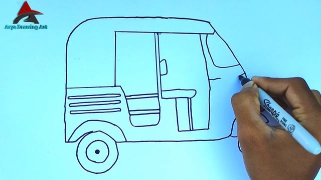 ऑटो रिक्शा का चित्र बनाना सीखें How to Draw auto rickshaw //Arya Drawing Art // смотреть онлайн